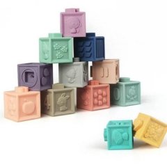 Silicone Soft Educational Blocks - Set of 12