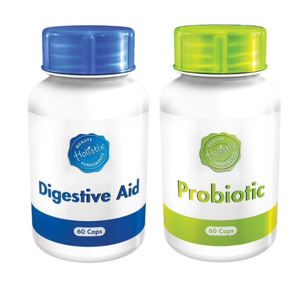 Digestive Aid 60 Caps + Probiotic 60 Caps Gut Health Support Combo