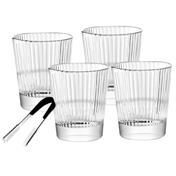 Set of 5 - Classic V-shape adorned with raised texturing Liqueur Glasses