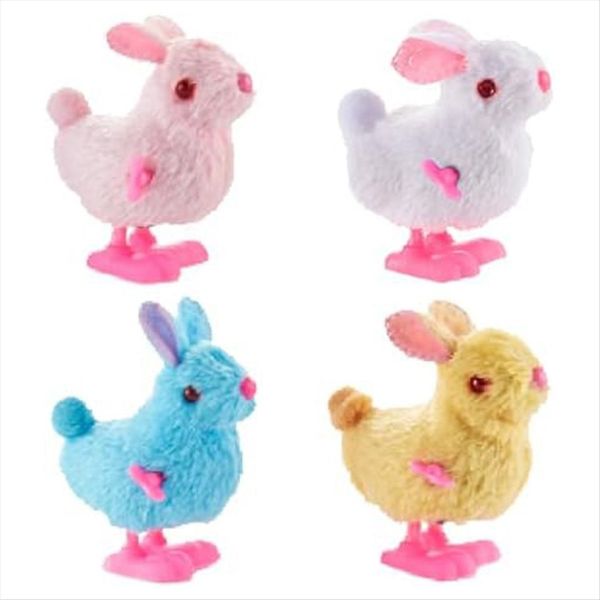 4 Pack Easter Jumping Wind Up Plush Toys for Toddlers Chicken in Hat