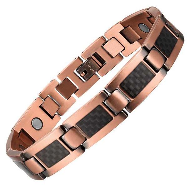 Men's Copper Magnetic Bracelet With Double-Row Strong Magnets