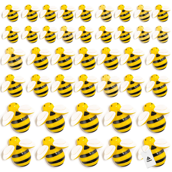 Topika 120 piece Bee Decor Set Resin Bumble Bees for Crafts, Party Decorations