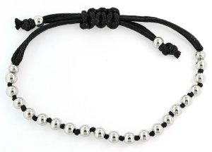 Stainless Steel Ball Bead and Cord bracelet