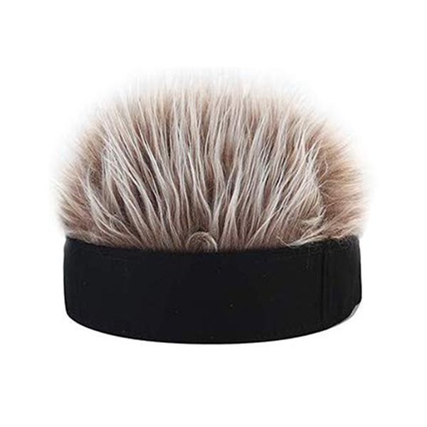 Landlord Hat Beanie Spiked Funny Retro-Gift For Men &amp; Women-White-Grey Wig