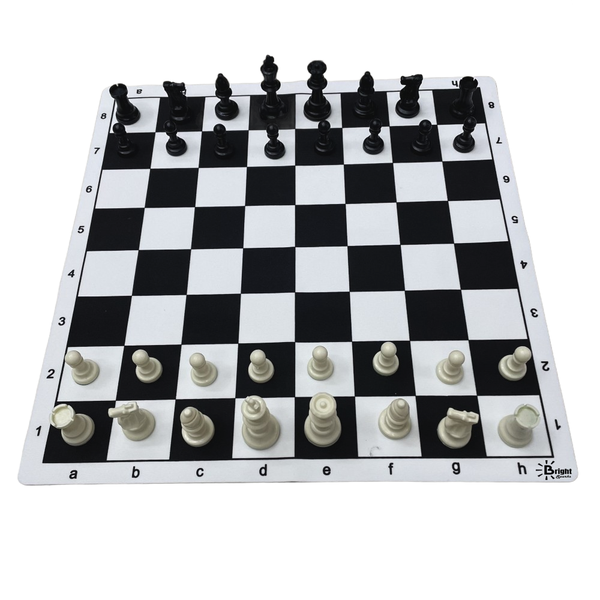 Standard Chess Set - Portable Outdoor Zippered Backpack Vinyl Roll-Up Set