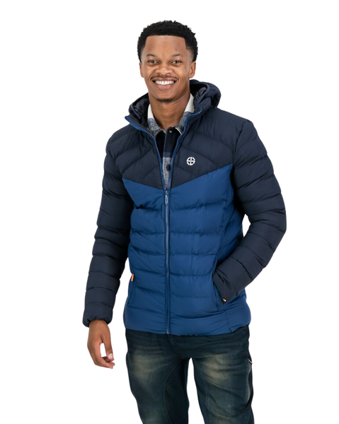 Thermosphere Tech Colorblock Puffer Navy Blue/Black by Soul Apparel - Warm