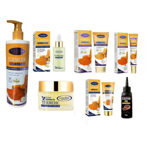 Tumeric Face Wash, Serum, Cream, Mask, Eye Cream, Lotion &amp; Castor Oil