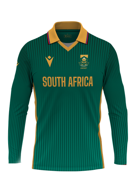Macron Men's CSA ODI Proteas Long Sleeve Players Home Jersey