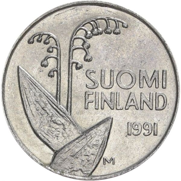 1991 Finland 10 Pennia Coin