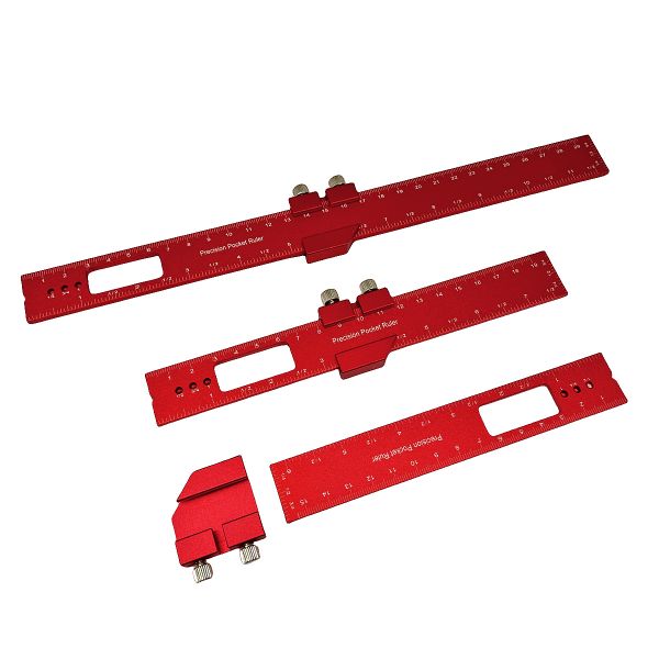 3Pieces Aluminum Woodworking Ruler Set