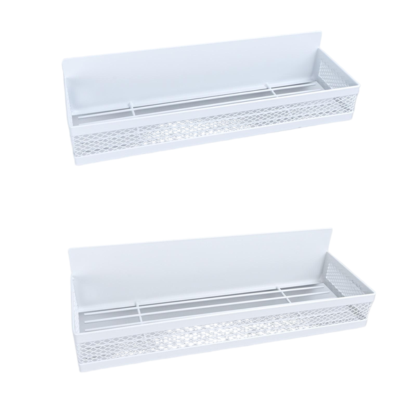 White 2-Piece No-Drill Magnetic Refrigerator Rack