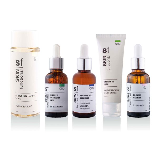 Acne Skincare Set for Dry and Sensitive Skin, Serum, Niacinamide, Mandelic