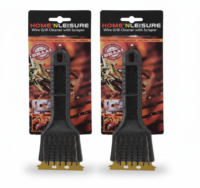 Home 'N Leisure BBQ Grill Cleaner with Nylon Bristles - 21 cm - 2 Pack
