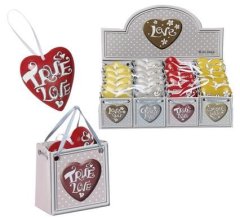 Bulk Pack 5 X Ornament Occasion Love Ceramic Heart In Bag