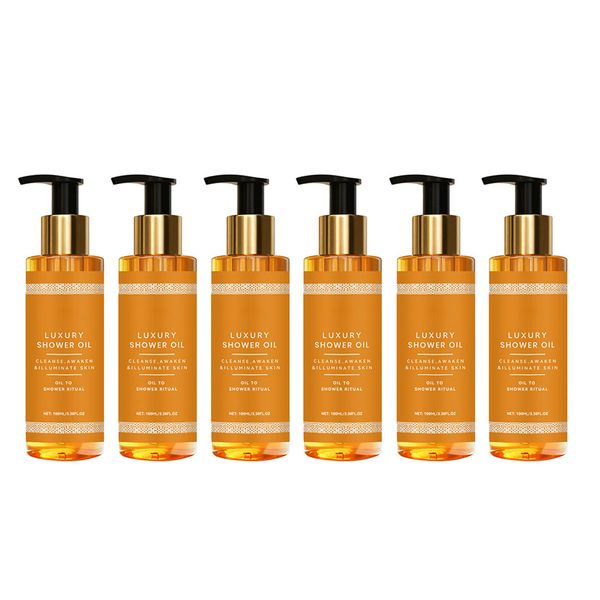 6 Pack Shower Oil with Pump for Soft Smooth Skin After Every Daily Shower