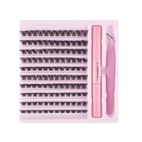 Lash Clusters Lash Curl Extension Kit with Lash Bond &amp;Tweezer (8-16mm)