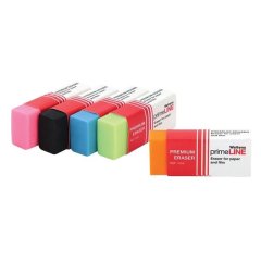Primeline Premium Eraser Fluorescent Large Assorted Colours x 12