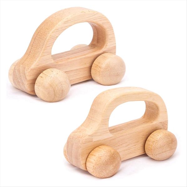 2 Pcs Baby Wooden Car Toy Early Education Wood Toy Boys Neutral Decor