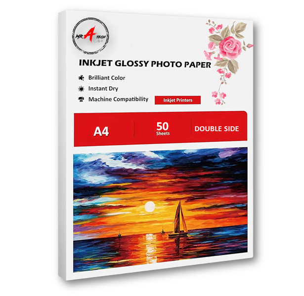 MR A TECH Quick Dry High Gloss Photo Paper 220GSM (50 Pack-Photo Paper)