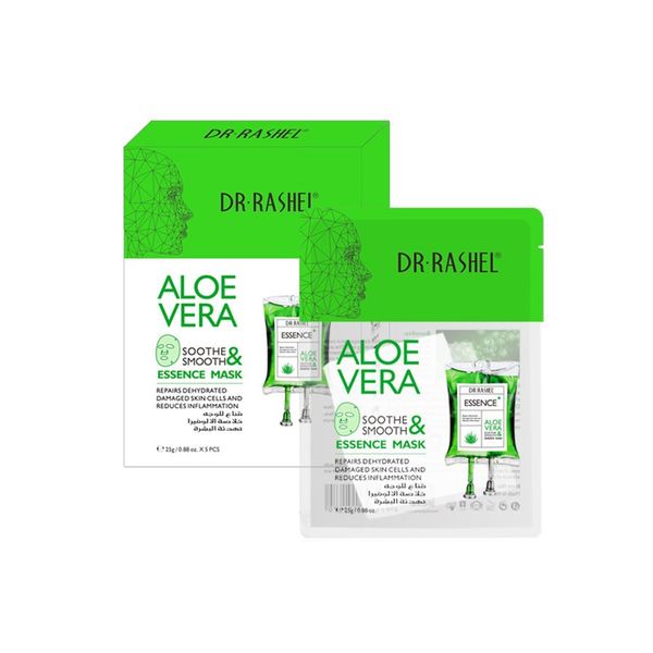 Dr Rashel Aloe Vera Soothe &amp; Smooth Essence Mask 25g - Pack of 5