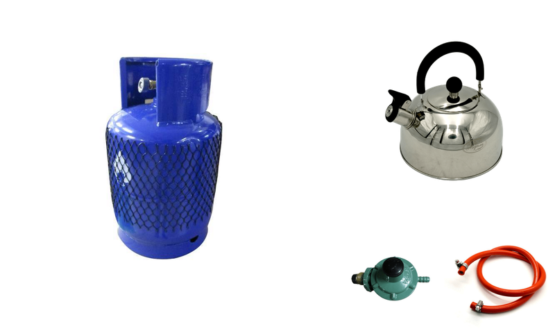 5kg Gas Cylinder, 2 Plate Stove, Energy Saving 3L Kettle &amp; Regulator Set
