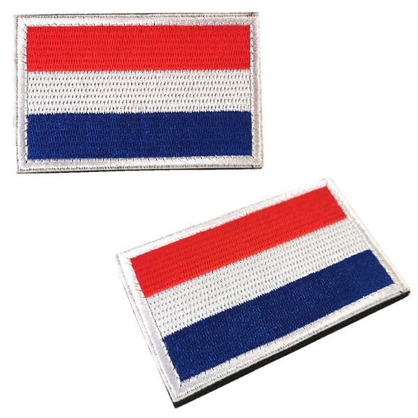 Dutch National Flag Loop Hook Patch Armband-Pack Of 2-Embroidered- 8 x 5cm
