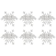 Snowflake Napkin Rings for Christmas Holiday Table Decoration(Silver)