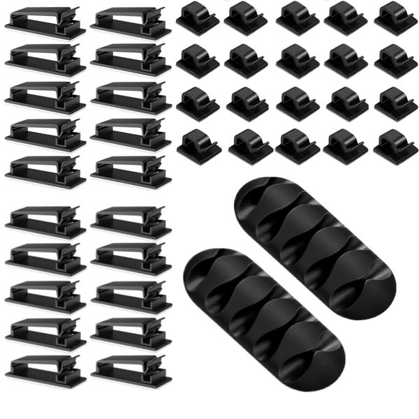 Home Office Computer Cable Clip Holder Set of 42