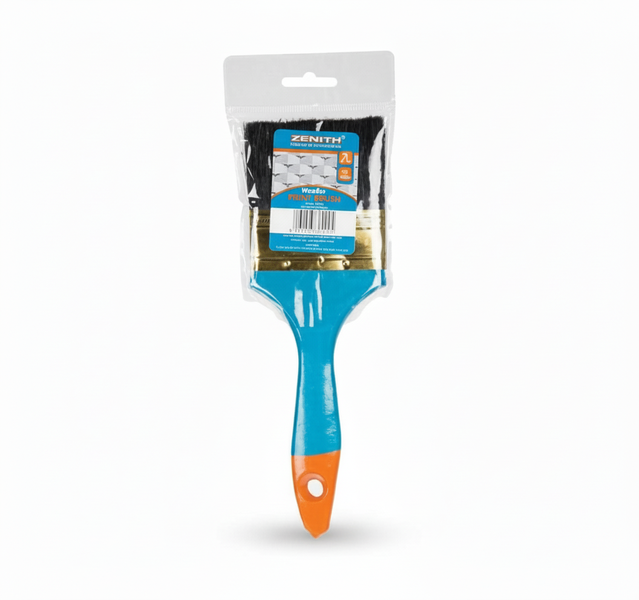 Zenith 75mm Wooden Handle Paint Brushes - 3 Piece PVC Bag Set