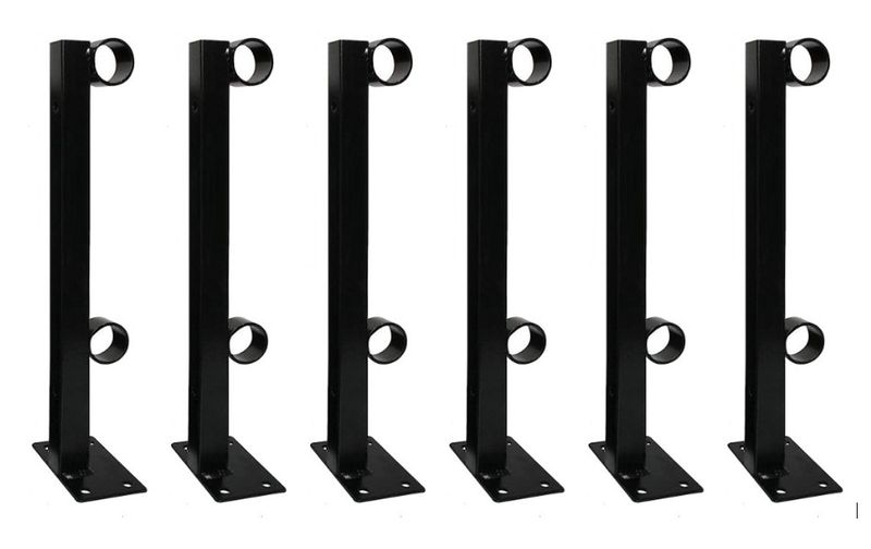 Shelf Brackets - Wall Mounted - Set of 6 - Black - 300mm