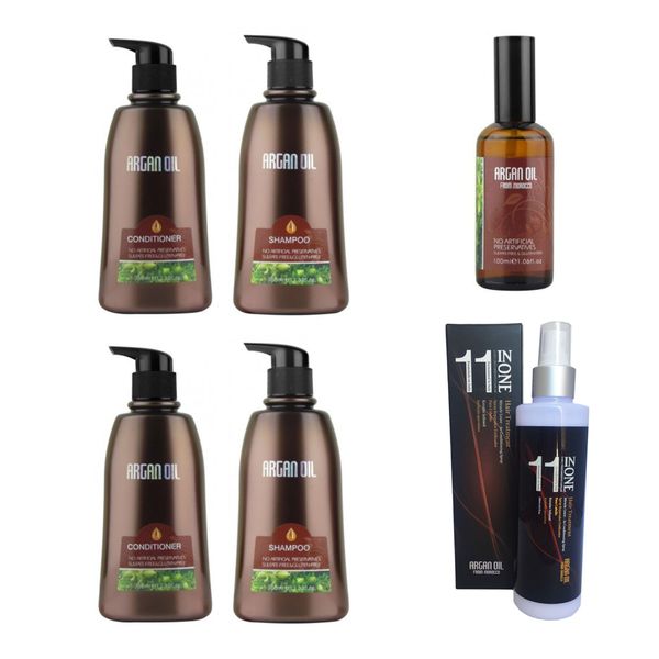 Moroccan Argan Oil 6 Pack - Shampoo 750-Conditioner 350-Argan Oil-11 in One