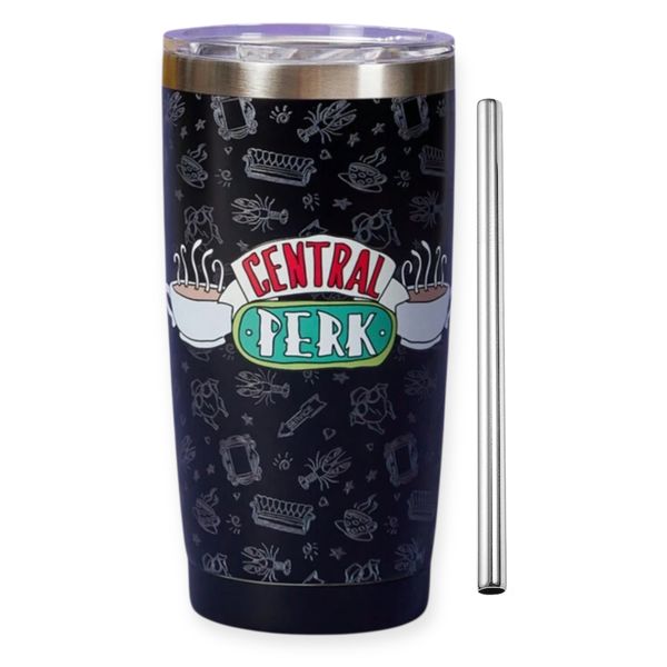 Friends Central Perk Insulated Stainless Steel Travel Mug 600ml - Black