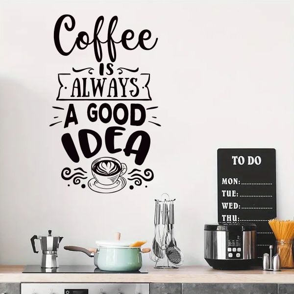 Coffee Sticker With Moticvational Word Wall Decor For Office &amp; Shop &amp; Home
