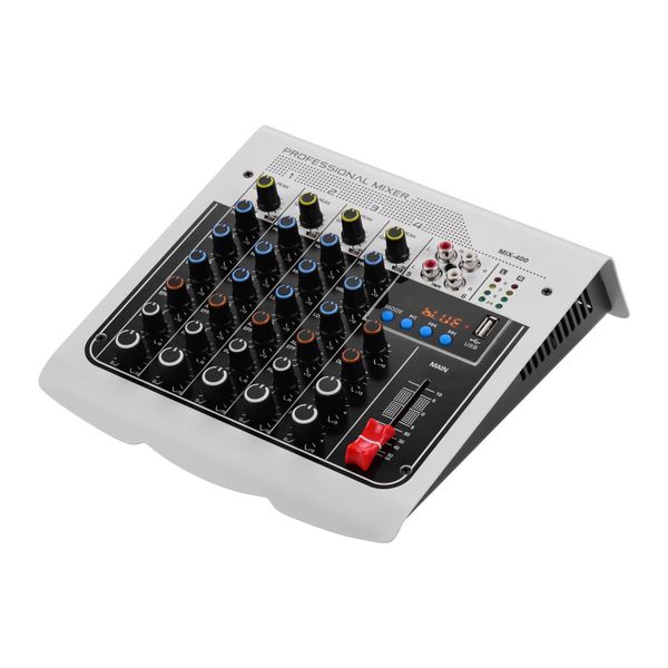 MIX-400 6-Channel Audio Mixer, 3-Band EQ, Reverb/Delay, +48V