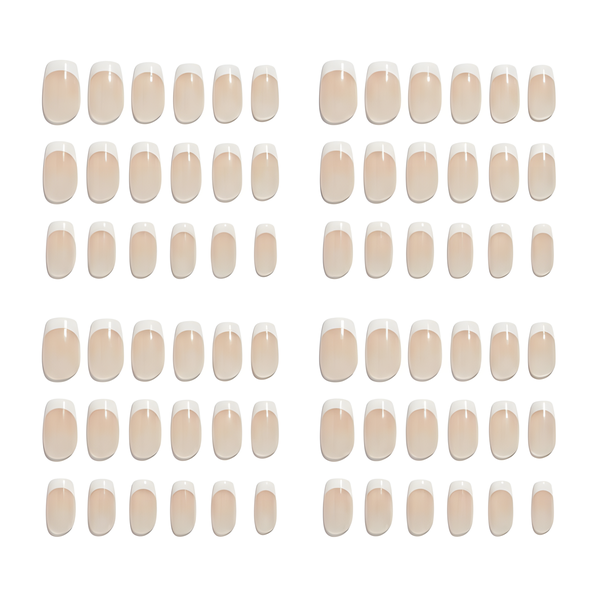 4-Pack (24pcs Each) Artificial French Tip Press On Nails Kit