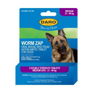 Daro Worm Zap Tablet Med Dogs 21-40kg (6 Pack)