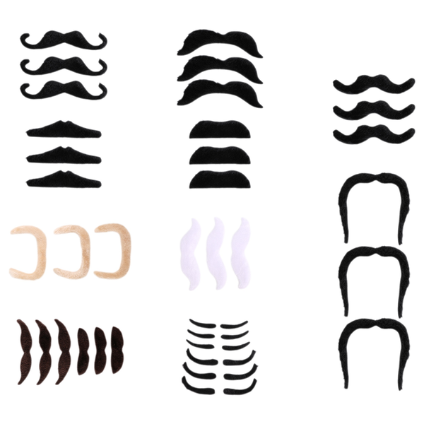 36 Pack Self Adhesive Fake Mustaches Novelty For New Year's Supplies