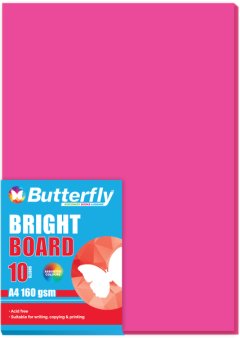 Butterfly - A4 Bright Board - Pink - 2 Pack
