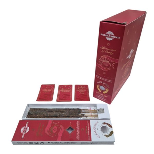 Clear Quartz Crystal Smudge and Incense Kit - 12 boxes per pack