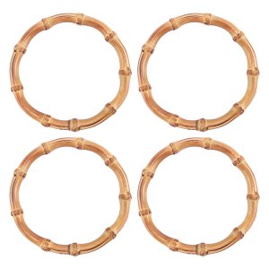 4Pcs Wooden Round Bamboo Bag Handle Replacements for Handbag Crafting