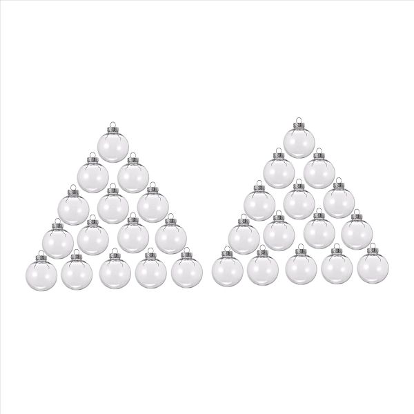 15 Pcs Round Clear Christmas Balls Fillable Diy Christmas Tree Balls