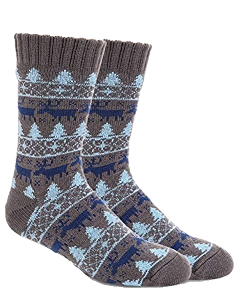 New Men Fuzzy Slipper Socks Thick Warm Heavy - p grey