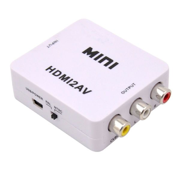 HDMI To AV 3RCA CVBs Composite Video Audio Converter Adapter- White