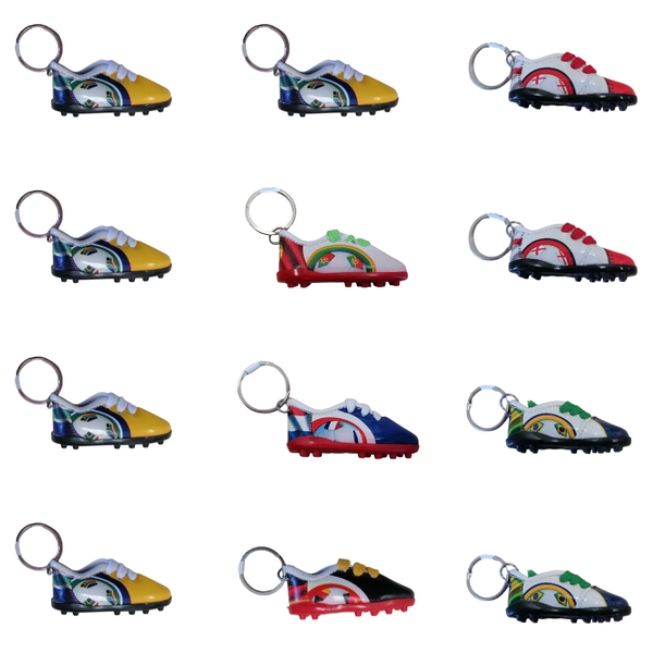 Mini Soccer Boot Keyrings - 12 Pack