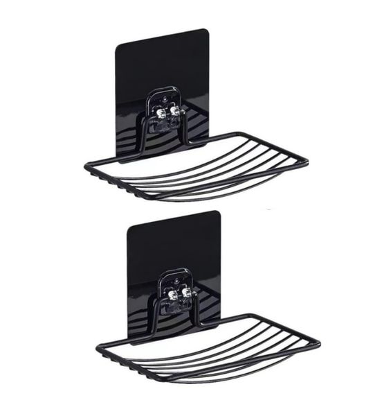 2pcs Stainless Steel Soap Holder, Adhesive Drainage Soap Rack Wall Mounted