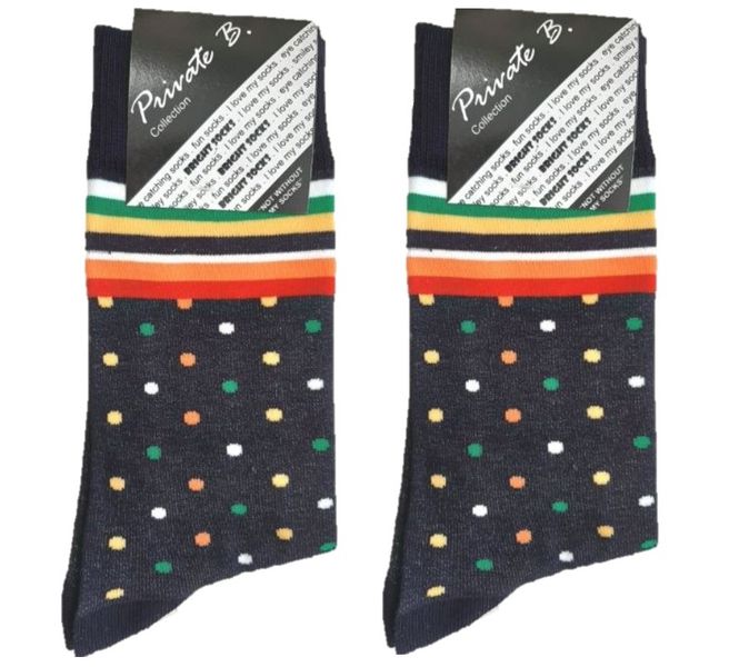 Private Benjamin - Luxury Cotton Blend Pattern Fashion Socks - 2 Pairs