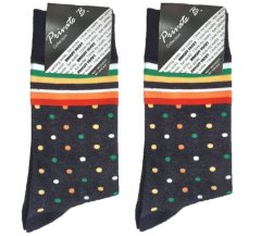 Private Benjamin Luxury Cotton Fashion Socks - 2 Pairs Spots