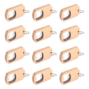 Wood Bottle Opener Wooden Keychain Bottle Opener for Home Party - 12 Piece