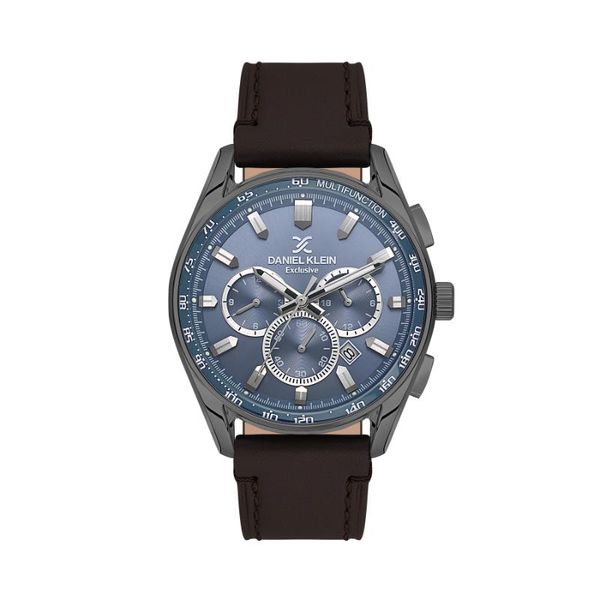 Daniel Klein-Mens Brown Leather Strap Watch-DK113902-4