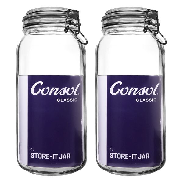 Consol - 2 litre StoreIt jar with clip-top lid -2pk